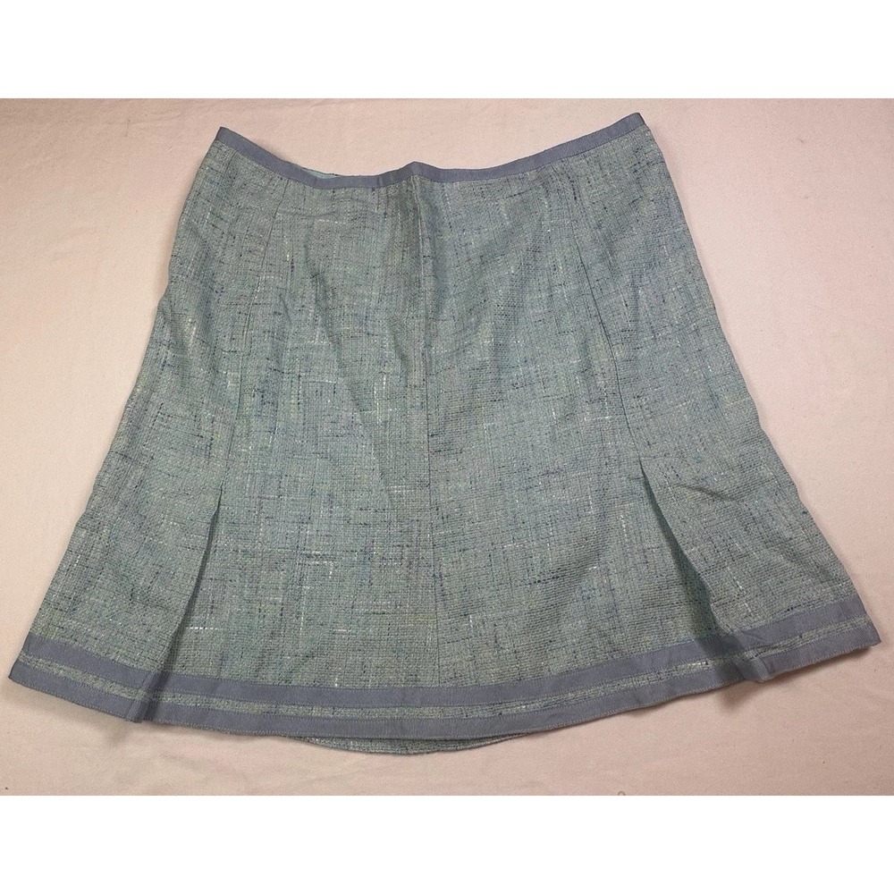Nanette Lenore Winter Mini Blue/Green Tweed Skirt Women SZ L Measurements‎ READ
